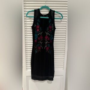 Guess Black and Red Midi Dress